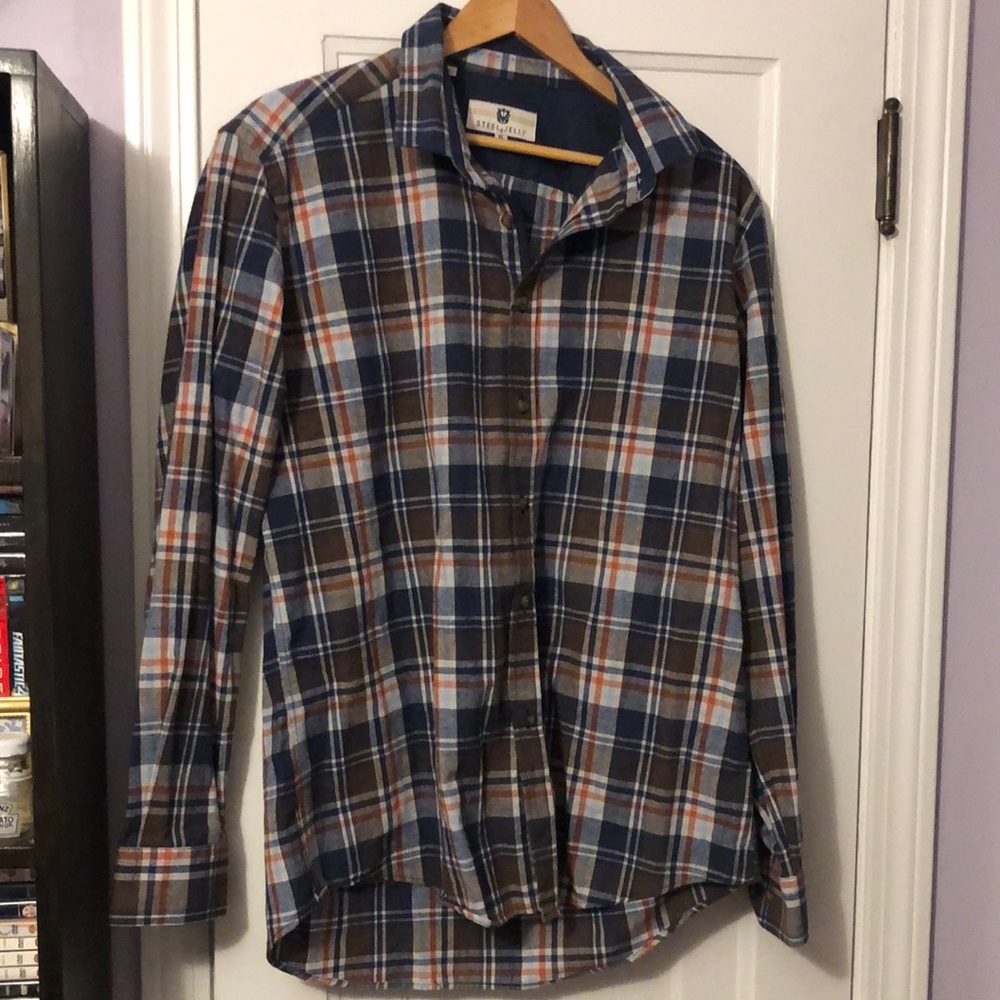 Plaid button down shirt XL